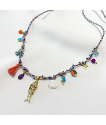 Collier KIEL - Bleu orange s'inspire de l'anatomie humaine