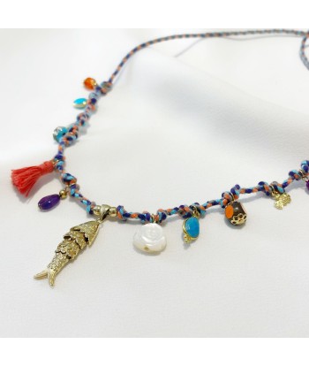 Collier KIEL - Bleu orange s'inspire de l'anatomie humaine