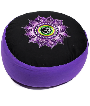 Coussin de Méditation OM Violet et Noir En savoir plus