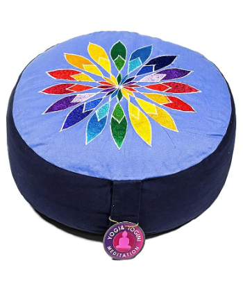 Coussin de Méditation Bleu Fleur Multicolore suggérées chez