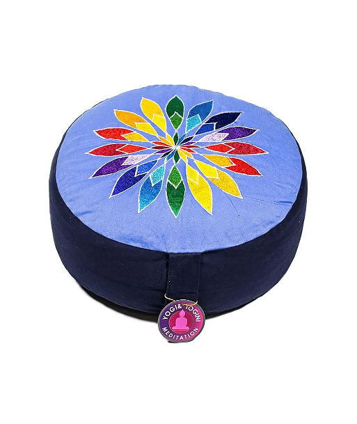 Coussin de Méditation Bleu Fleur Multicolore suggérées chez