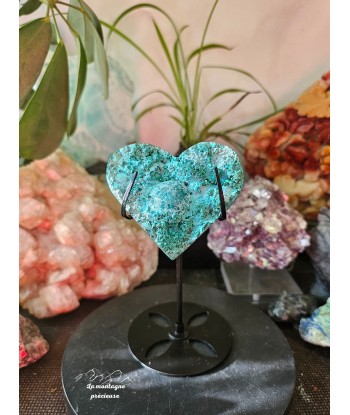 Coeur en chrysocolle et malachite prix