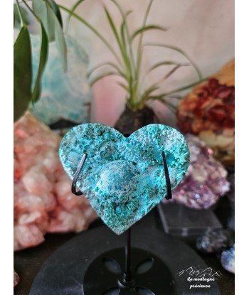 Coeur en chrysocolle et malachite prix