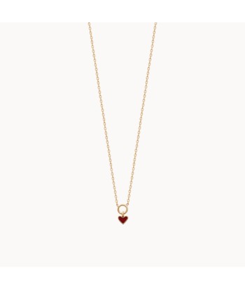 Collier Clea cœur émail rouge plaqué or commande en ligne