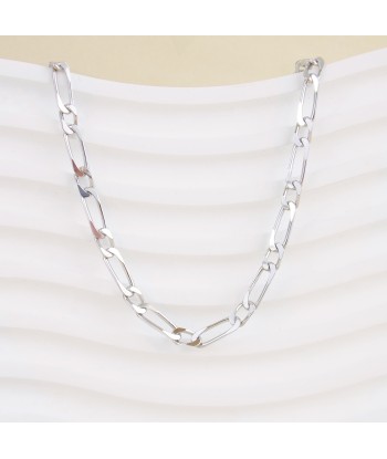 Chaine Figaro 55cm maille alternée argent ou a consommer sur place