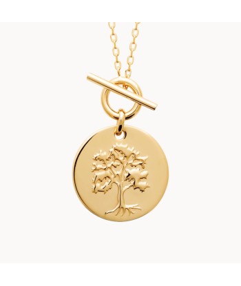 Collier Myka pendentif arbre de vie plaqué or à graver de la marque