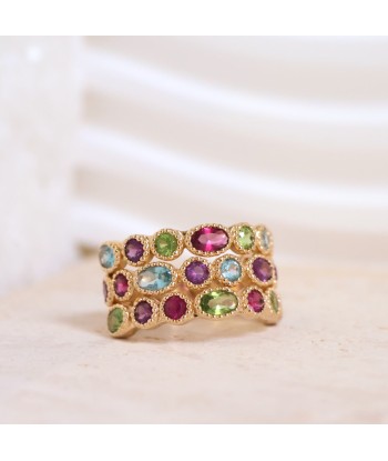 Bague Havana oxydes multicolores plaqué or Venez découvrir notre 