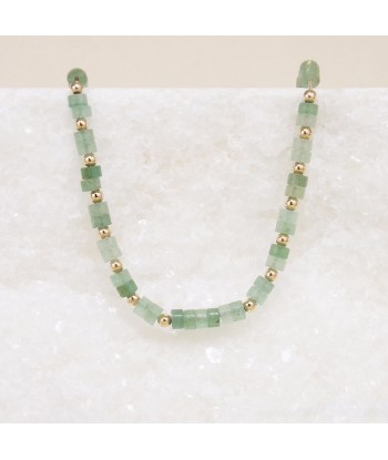 Collier Gaia perles quartzite vert plaqué or livraison gratuite