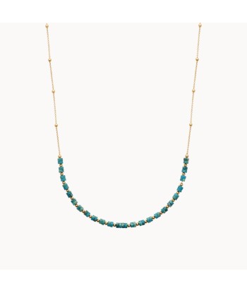 Collier Gaia perles jaspe bleu plaqué or store