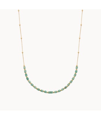 Collier Gaia perles quartzite vert plaqué or livraison gratuite