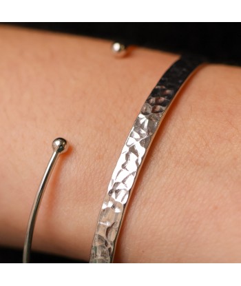 Bracelet Nala jonc ouvert martelé argent Livraison rapide