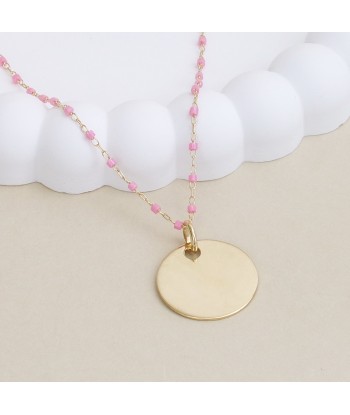 Collier Sora rose et médaille 19mm à graver plaqué or 50-70% off 