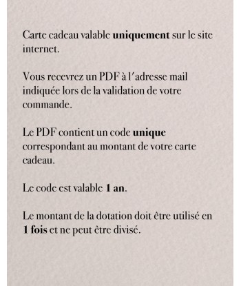 E-carte cadeau les ctes